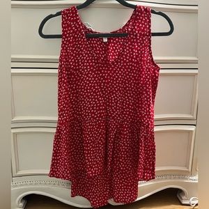 Red tank top blouse